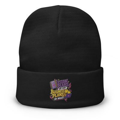{Lesson Plans By Day Business Plans By Night}  Embroidered Beanie