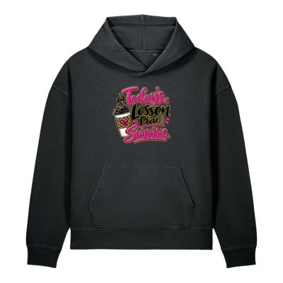 {Today's Lesson Plan Survive} Unisex garment-dyed vintage hoodie